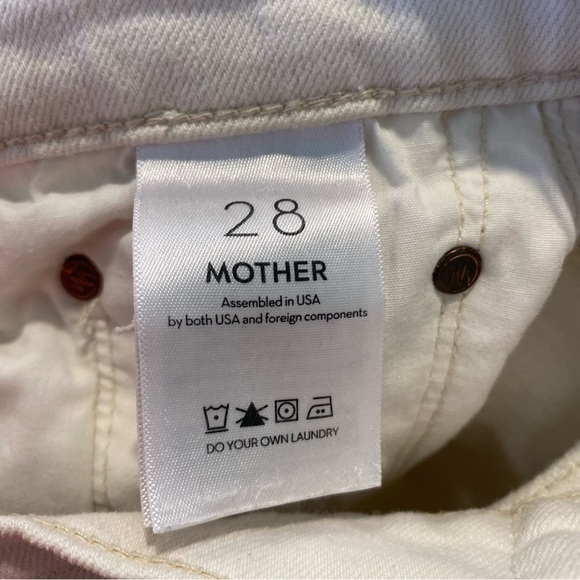 Women Mother White Jeans, Highwaisted size 28,Rider Skimp Jeans, Mother Superior - Picture 11 of 12